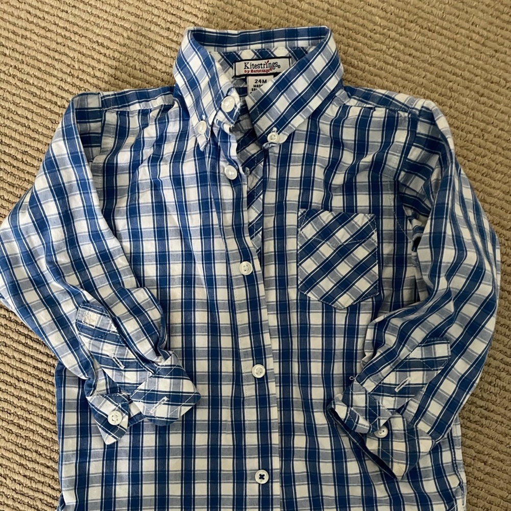 Kitestings, plaid dress shirt or button down, 2T